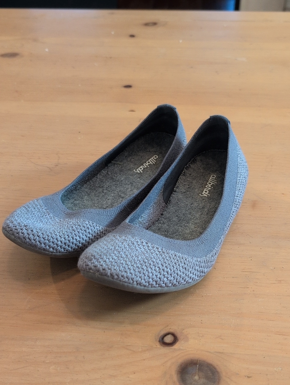 allbirds Women's Light Gray Knit Ballet Flat
